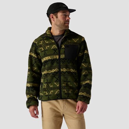 High Pile Printed Fleece Jacket - Men's